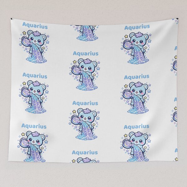 Item preview, Cute Aquarius Zodiac Water Bear Kawaii Astrology designed and sold by creativiteemom.