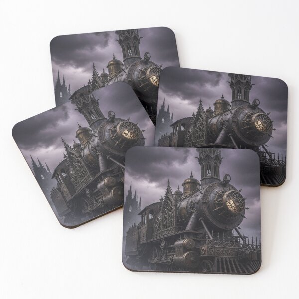 Item preview, Ornate Gothic Ghost Train – Dark Fantasy Haunted Steam Locomotive designed and sold by Pioneer Spirit Market.