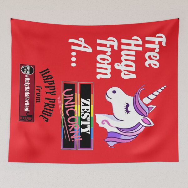 Item preview, Free Hugs Zesty Unicorn (Red) *More Colors Available in Collection designed and sold by OnlyDadsForReal.