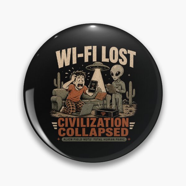 Item preview, Wi-Fi Lost Civilization Collapsed – Funny Alien Internet Design designed and sold by BlackSector77.