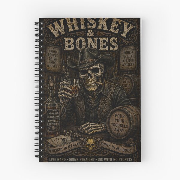 Item preview, Whiskey & Bones – Vintage Whiskey Skull Western Design designed and sold by UrbanPrintVibes.