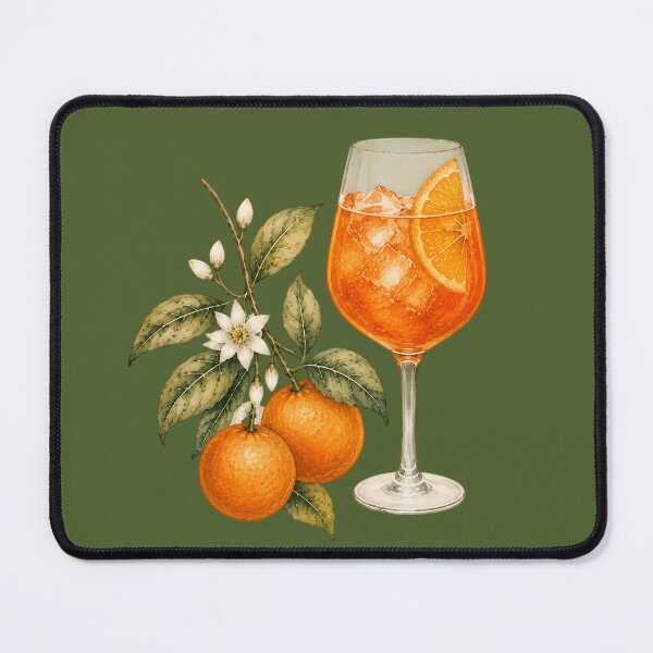 Item preview, Aperol Spritz Watercolor Cocktail and Vintage Oranges Botanical Art designed and sold by BeataPrint.