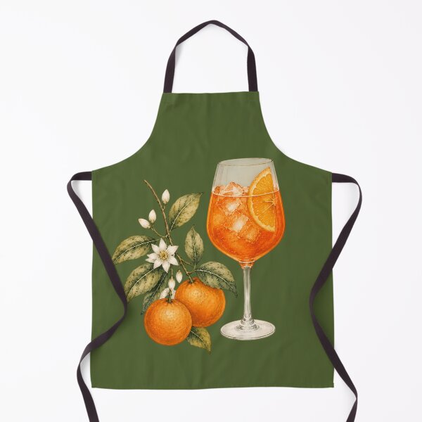 Item preview, Aperol Spritz Watercolor Cocktail and Vintage Oranges Botanical Art designed and sold by BeataPrint.