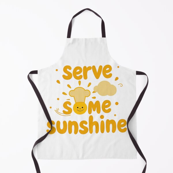 Item preview, Serve some sunshine text with smiling sun in a chef hat designed and sold by Prints by Mat.