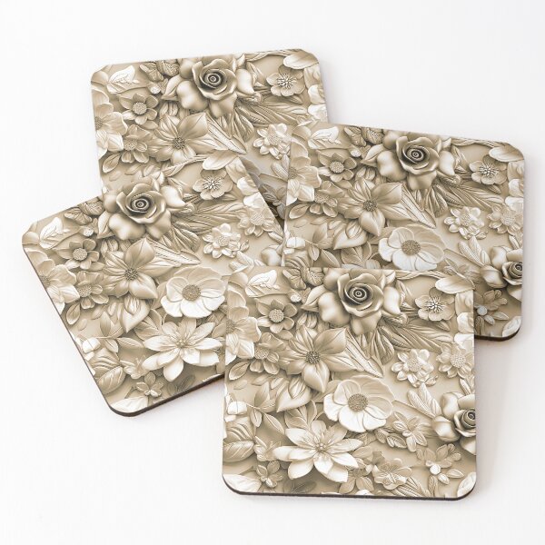 Item preview, Soft Sepia And Antique-Hues 3-D Floral Pattern designed and sold by DEC02.