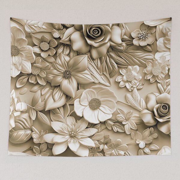 Item preview, Soft Sepia And Antique-Hues 3-D Floral Pattern designed and sold by DEC02.