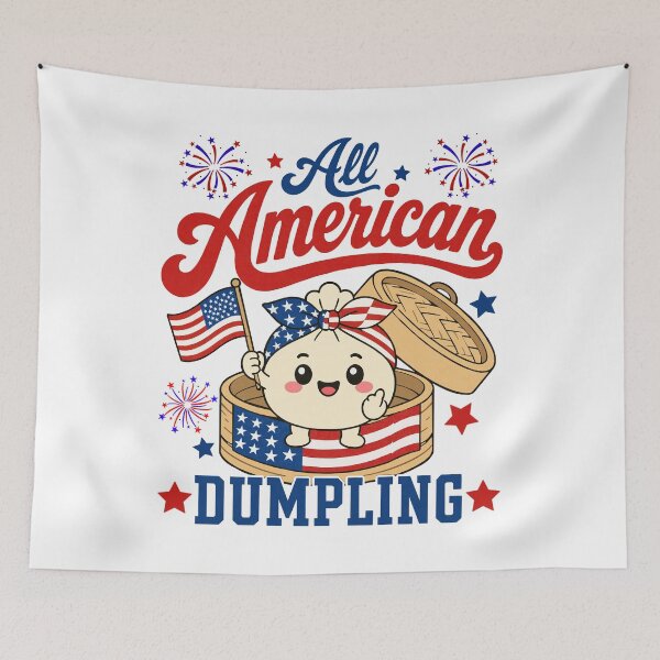 Item preview, All American Dumpling Cute Patriotic Food Fourth of July  designed and sold by FreshVibe Prints.