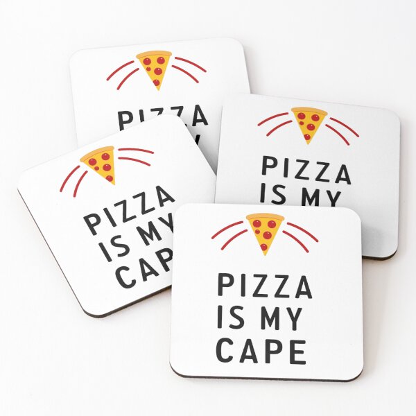 Item preview, Pizza slice with red lines and Pizza is My Cape text designed and sold by Prints by Mat.