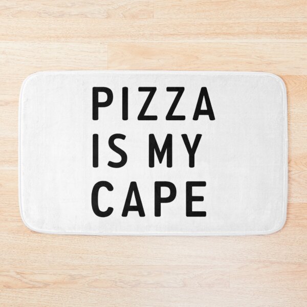 Item preview, Pizza slice with red lines and Pizza is My Cape text designed and sold by Prints by Mat.