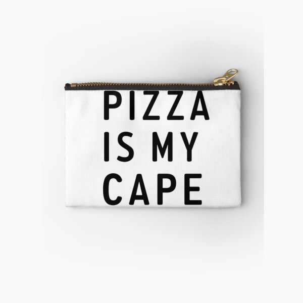Item preview, Pizza slice with red lines and Pizza is My Cape text designed and sold by Prints by Mat.