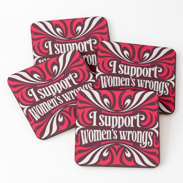 Item preview, I Support Women’s Wrongs Bold Typography Sticker designed and sold by inkfusionhub99.