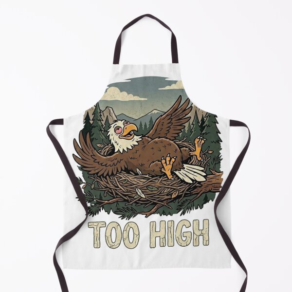 Item preview, Too High Funny Eagle Vintage Cartoon Shirt designed and sold by Dudek Originals.