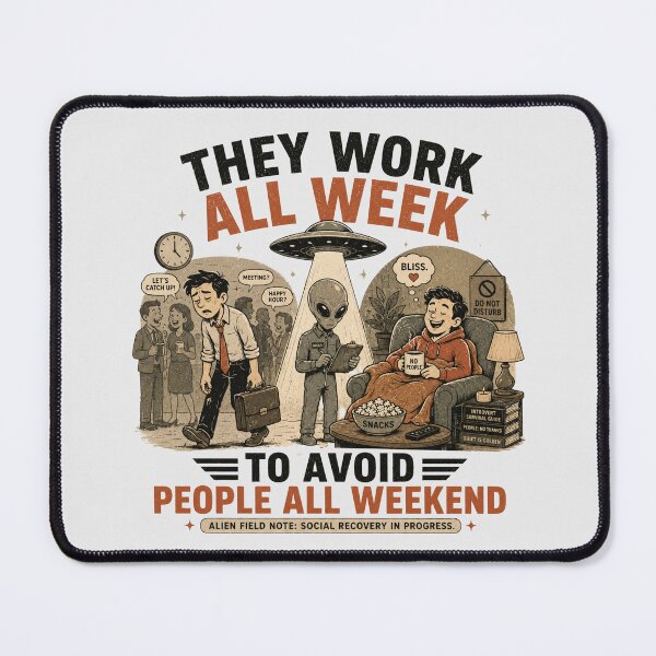 Item preview, Introvert Weekend Mode - Funny Alien Social Battery Design designed and sold by BlackSector77.