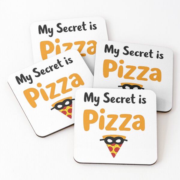 Item preview, Pizza slice in superhero mask and My Secret is Pizza text designed and sold by Prints by Mat.