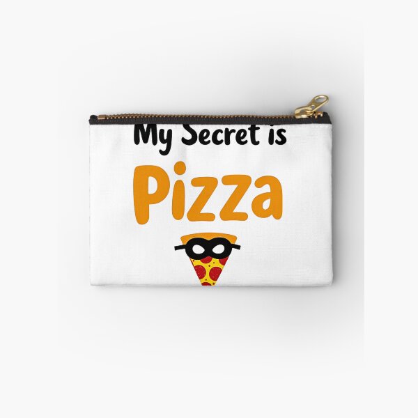 Item preview, Pizza slice in superhero mask and My Secret is Pizza text designed and sold by Prints by Mat.
