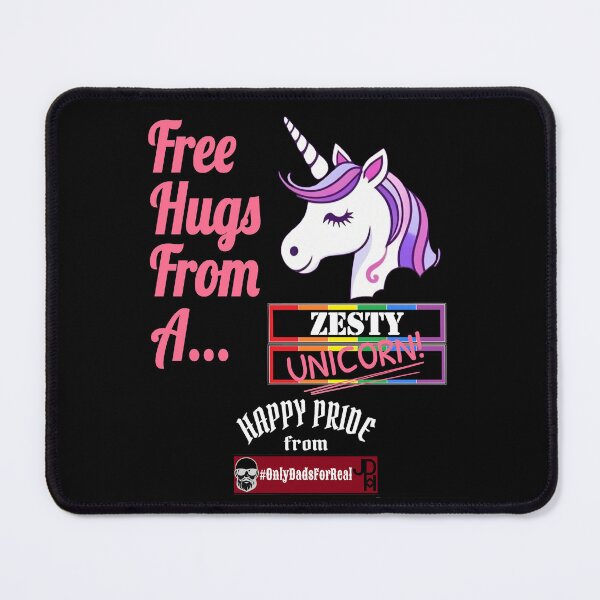 Item preview, Free Hugs Zesty Unicorn (Black) *More Colors Available in Collection designed and sold by OnlyDadsForReal.