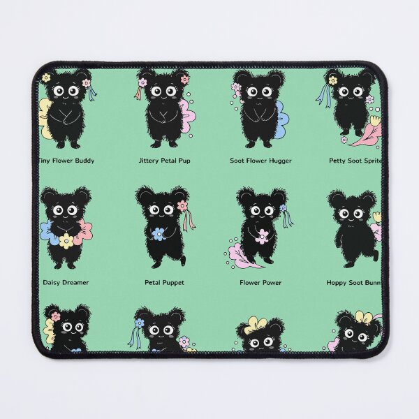 Item preview, Cute Soot Spirits Sticker Pack Mint Green Background designed and sold by inkfusionhub99.