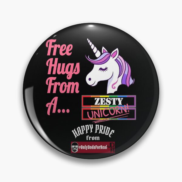 Item preview, Free Hugs Zesty Unicorn (Black) *More Colors Available in Collection designed and sold by OnlyDadsForReal.