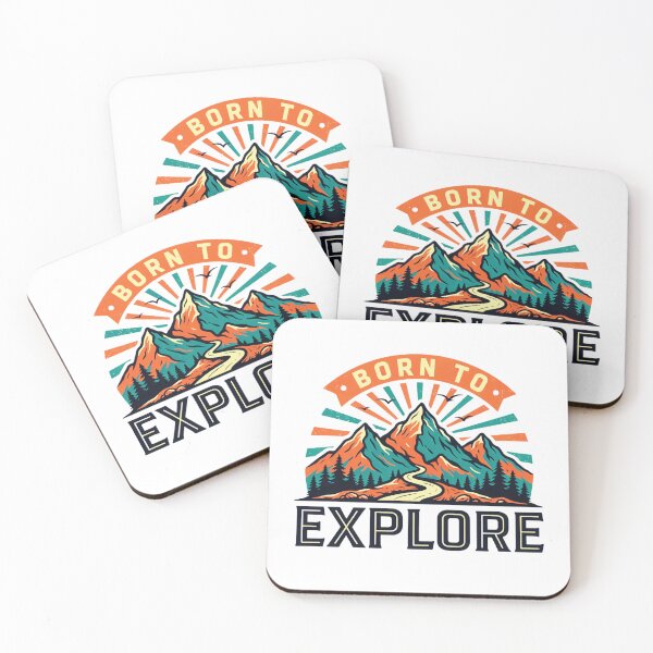 Item preview, Born to Explore Retro Mountain Adventure Design designed and sold by GabeMountainArt.