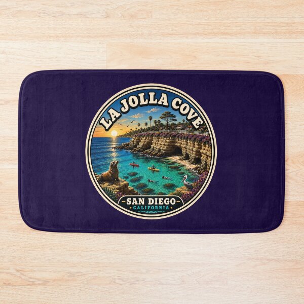 Item preview, La Jolla Cove California Vintage Travel Badge | San Diego Coastal Sea Lion Sticker designed and sold by Swanny's Custom T-shirt and Gift Designs.
