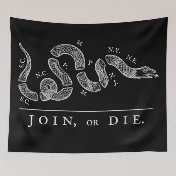 Item preview, Vintage 1776 Join Or Die Benjamin Franklin 4th of July T-Shirt designed and sold by DarkOriginArts.