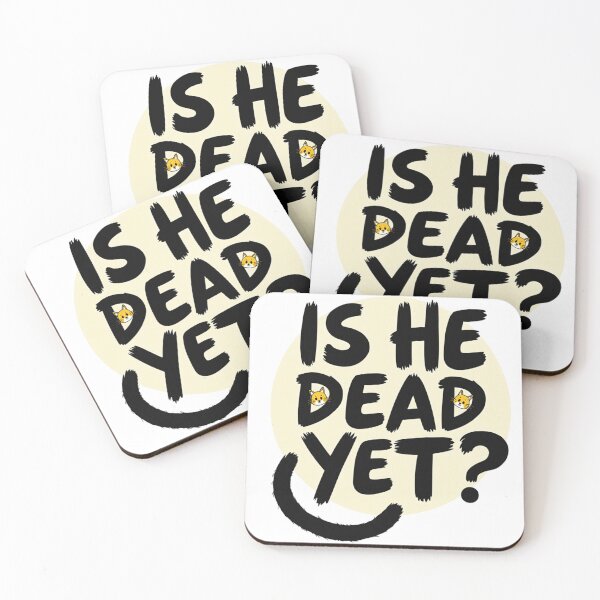 Item preview, Sarcastic cat and is he dead yet question – Dark humor and fluffy tail designed and sold by Prints by Mat.