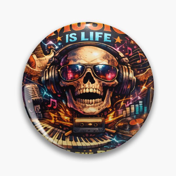 Item preview, Music Is Life – Feel the Beat Skull DJ T-Shirt Design designed and sold by Fable-Fit.