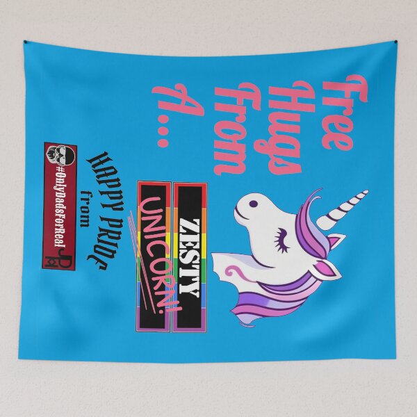Item preview, Free Hugs Zesty Unicorn (Blue) *More Colors Available in Collection designed and sold by OnlyDadsForReal.