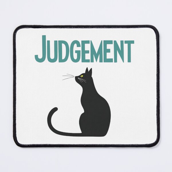 Item preview, Black cat under Judgement text – Tarot card theme and esotericism designed and sold by Prints by Mat.
