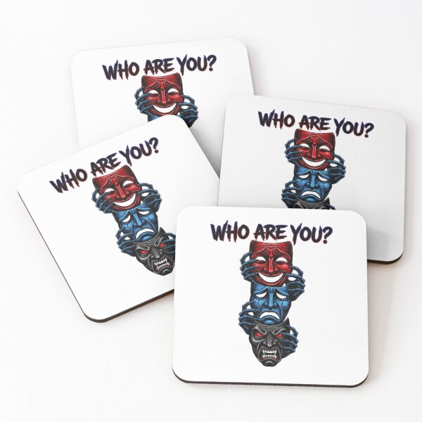 Item preview, Who Are You – Funny Comedy Tragedy Angry Theater Masks Art designed and sold by puzzell.