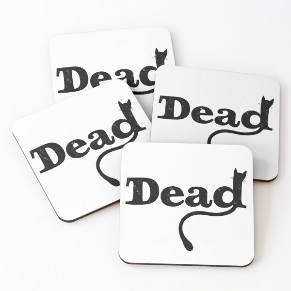 Item preview, Black Dead text transforming into a cat silhouette designed and sold by Prints by Mat.