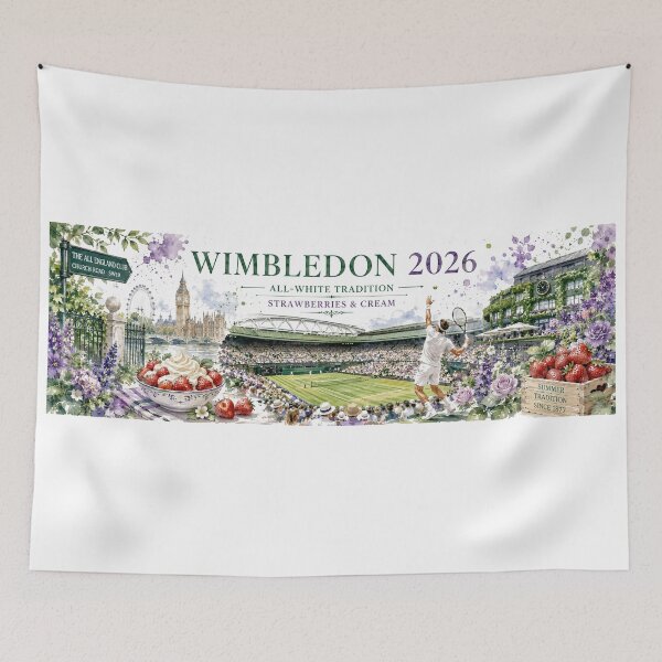 Item preview, Wimbledon 2026 Watercolor, Strawberries and Cream Tennis Mug, London Summer Tennis Cup designed and sold by emaga.