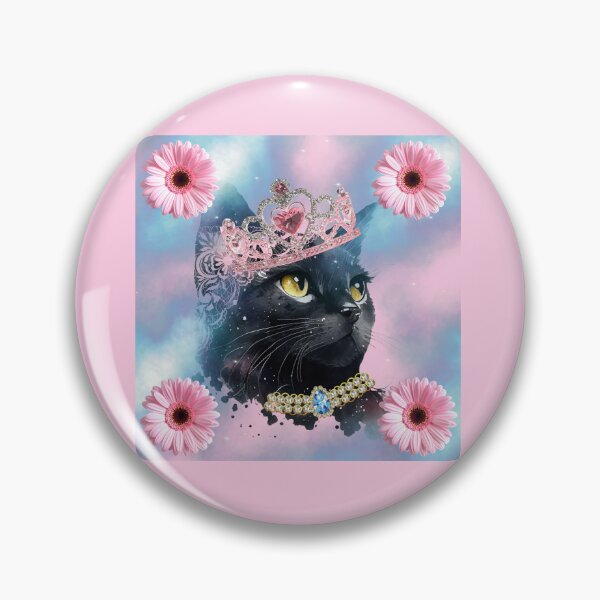 Item preview, Royal Black Cat Princess with Flowers designed and sold by DidiDesignShop.