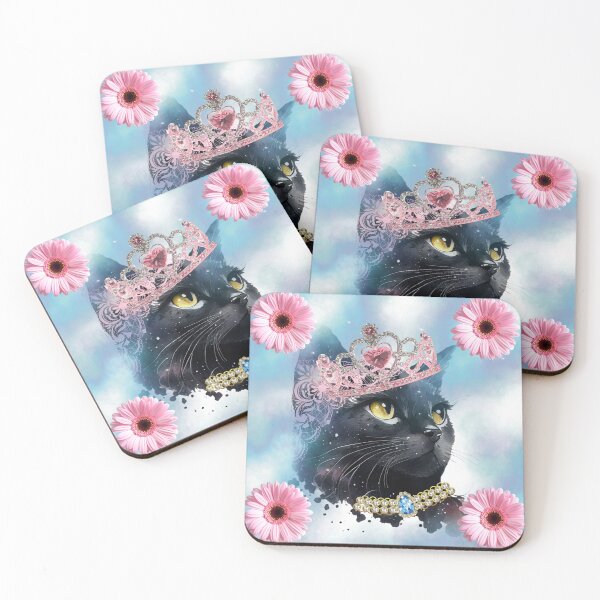 Item preview, Royal Black Cat Princess with Flowers designed and sold by DidiDesignShop.