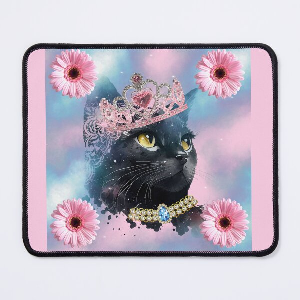 Item preview, Royal Black Cat Princess with Flowers designed and sold by DidiDesignShop.