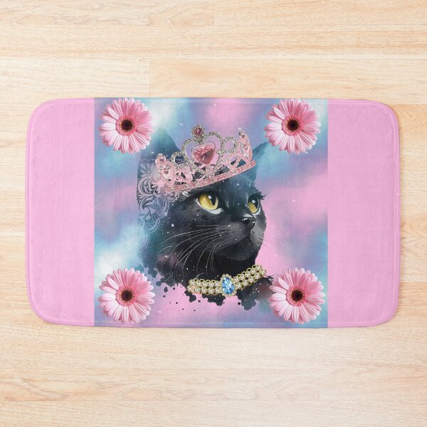 Item preview, Royal Black Cat Princess with Flowers designed and sold by DidiDesignShop.