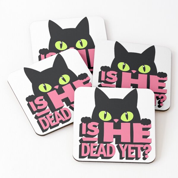 Item preview, Curious Black Cat Is He Dead Yet? – Sarcastic Humor and Bold Style designed and sold by Prints by Mat.