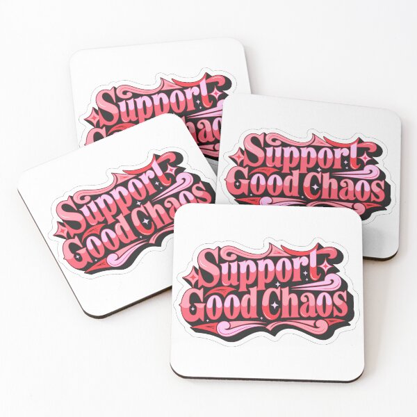 Item preview, Support Good Chaos | Retro Typography Sticker | Bold Feminist Style Aesthetic designed and sold by inkfusionhub99.