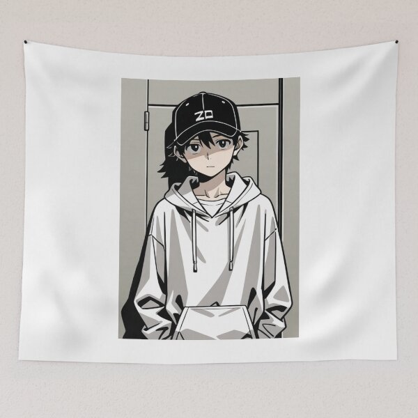 Item preview, Fashion - silhouet man white hoodie designed and sold by AnimeShin.