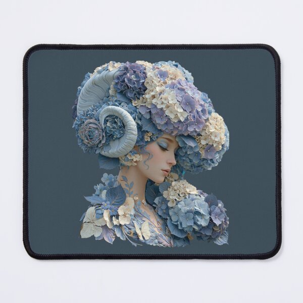 Item preview, Blue Hydrangea Goddess Queen | Floral Fantasy Portrait designed and sold by MythicMood.