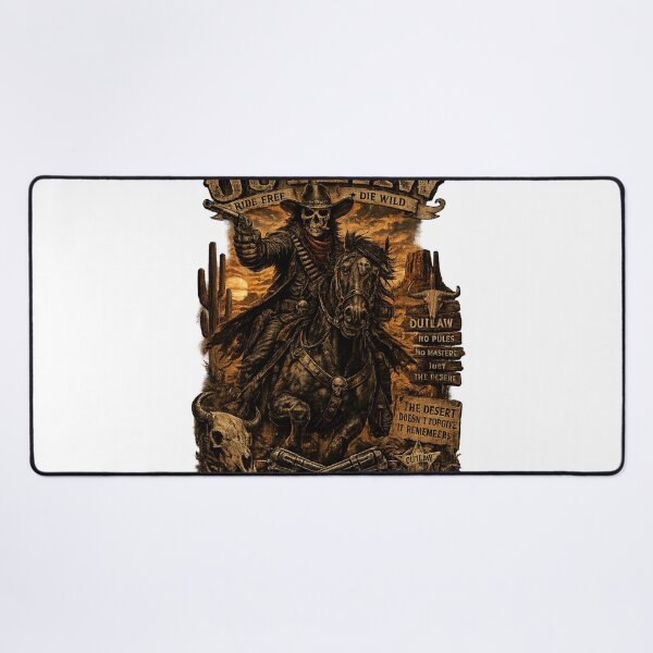 Item preview, Desert Outlaw Skull – Vintage Western Skeleton Design designed and sold by UrbanPrintVibes.