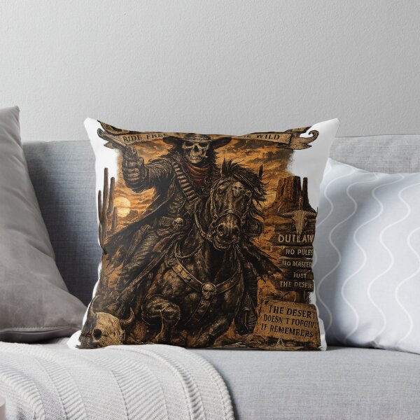 Item preview, Desert Outlaw Skull – Vintage Western Skeleton Design designed and sold by UrbanPrintVibes.
