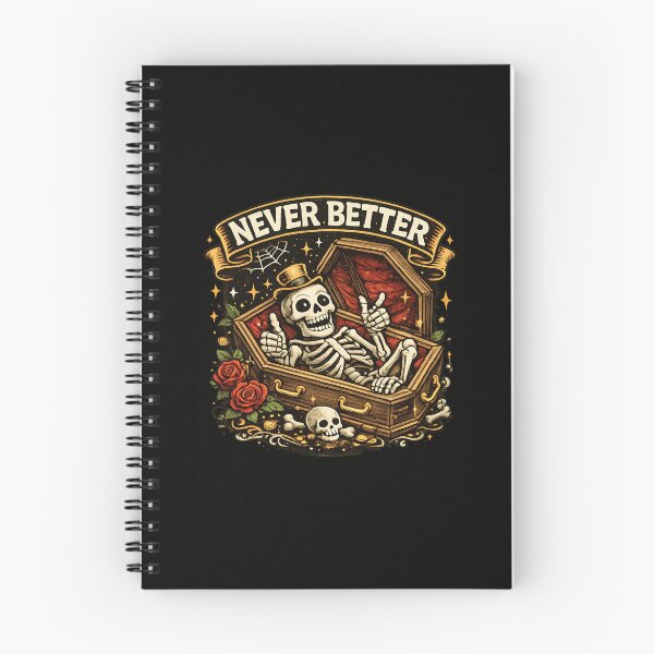 Item preview, Funny Dark Humor Skeleton Shirt - Vintage Goth Coffin Never Better designed and sold by EverClassic.