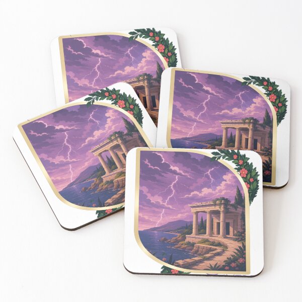 Item preview, Ray Temple Storm Ancient Ruins Lightning Aesthetic Graphic T-Shirt designed and sold by RAYapparel.
