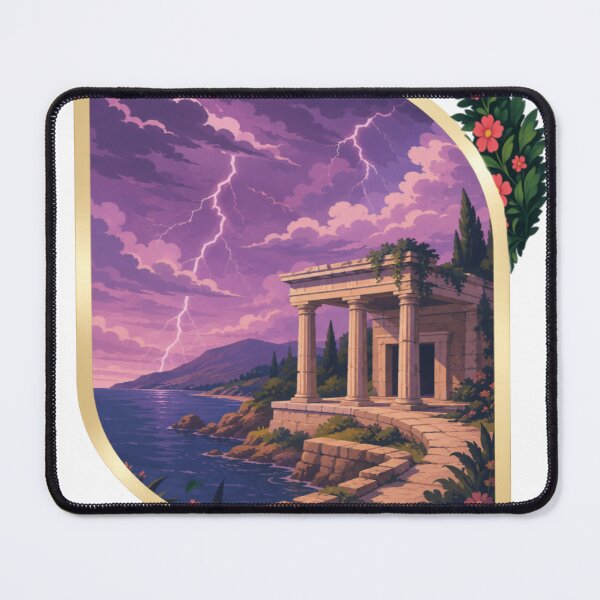 Item preview, Ray Temple Storm Ancient Ruins Lightning Aesthetic Graphic T-Shirt designed and sold by RAYapparel.