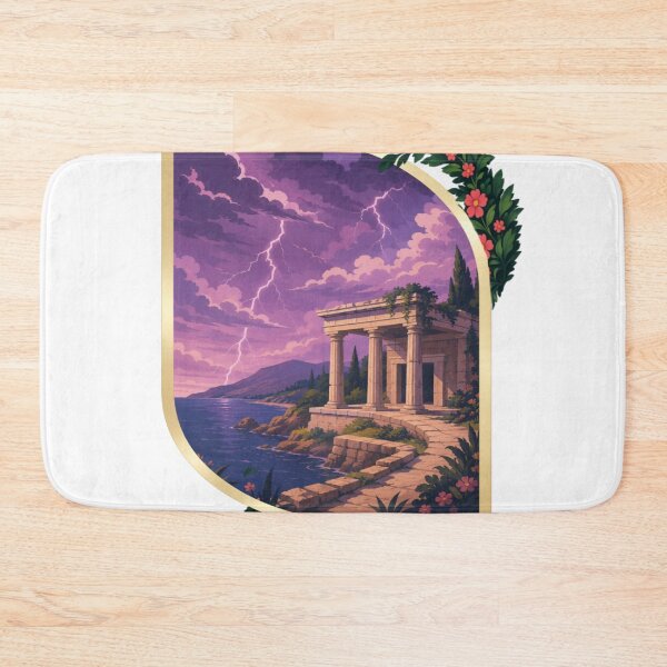 Item preview, Ray Temple Storm Ancient Ruins Lightning Aesthetic Graphic T-Shirt designed and sold by RAYapparel.