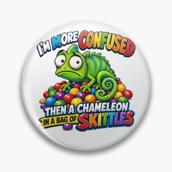 Item preview,  Confused Chameleon Skittles Funny Colorful Meme designed and sold by Nano-Threads.