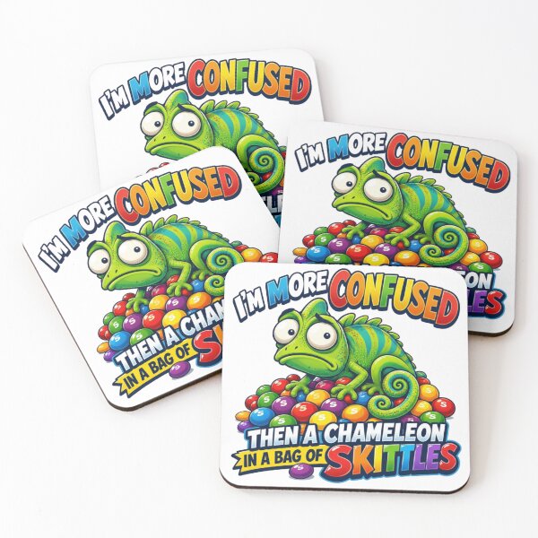 Item preview,  Confused Chameleon Skittles Funny Colorful Meme designed and sold by Nano-Threads.
