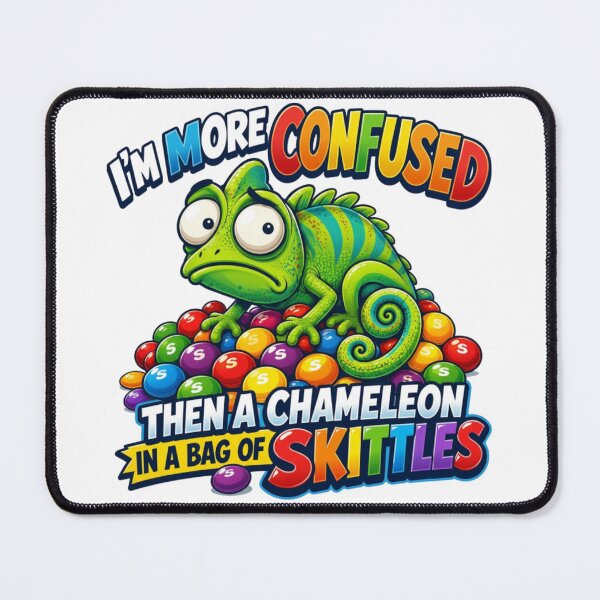Item preview, Confused Chameleon Skittles Funny Colorful Meme designed and sold by Nano-Threads.