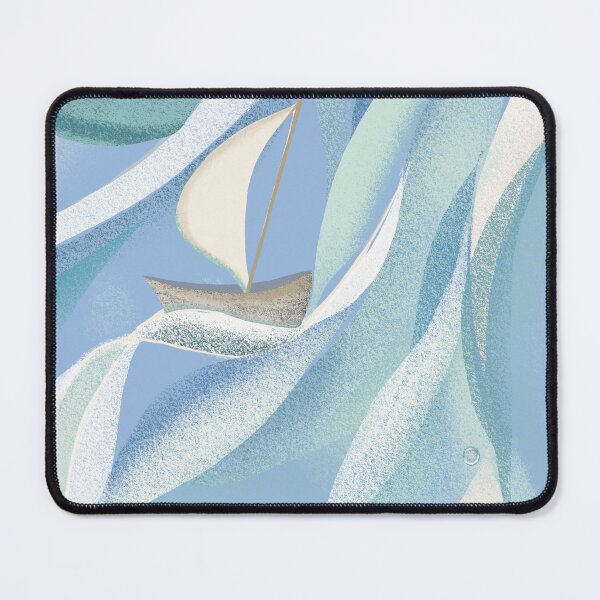Item preview, Minimalist Sailboat in Ocean Waves - Cute Nautical Dream Illustration designed and sold by SvitlanaSolo.